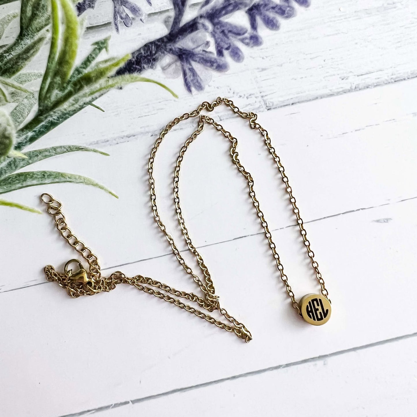 Monogram Tiny Circle Necklace