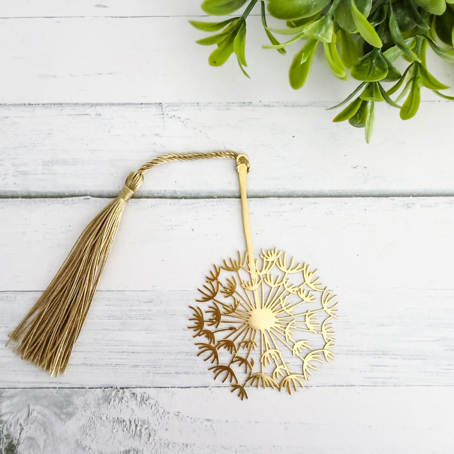 Dandelion Metal Bookmark with Tassel
