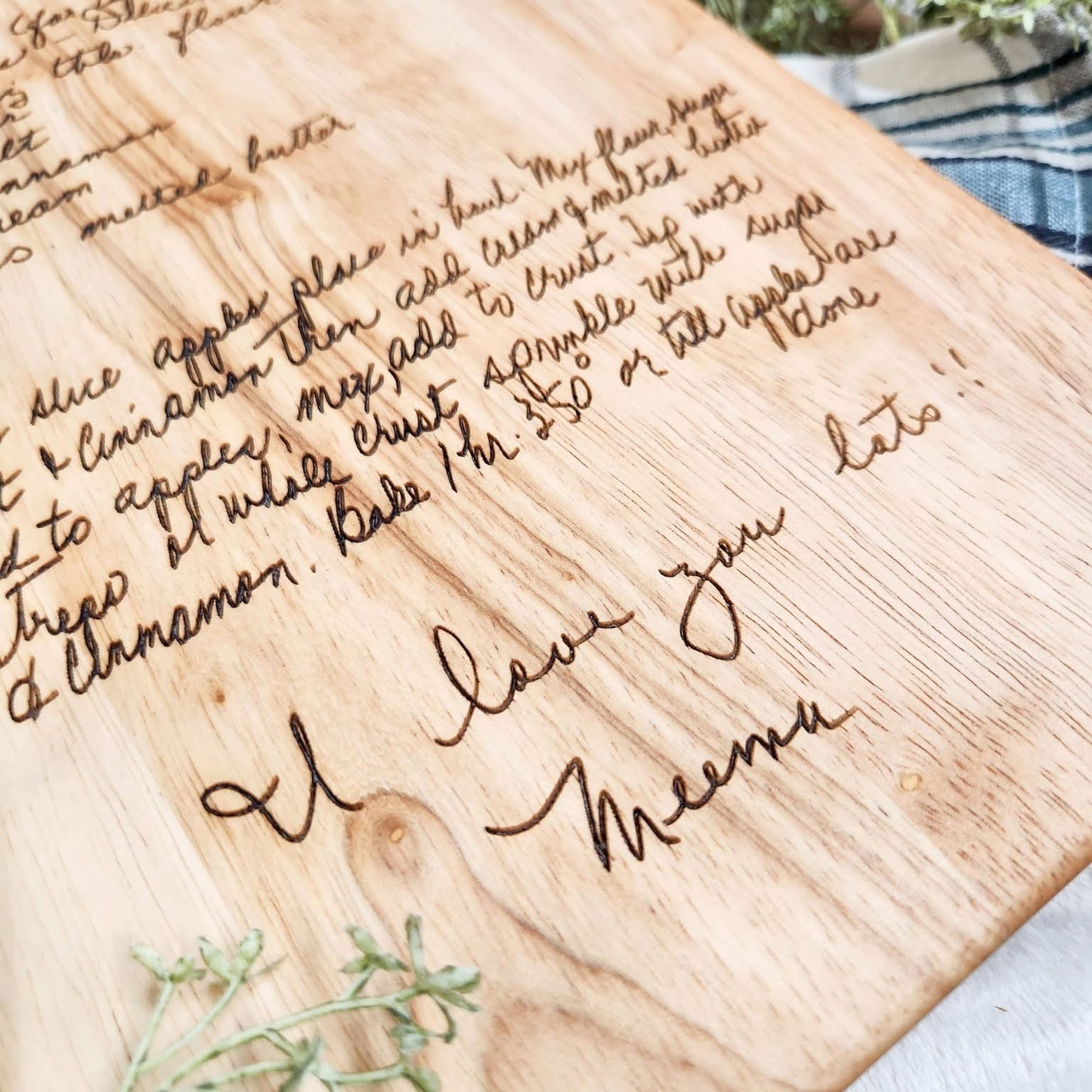 Engraved Recipe Cutting Board