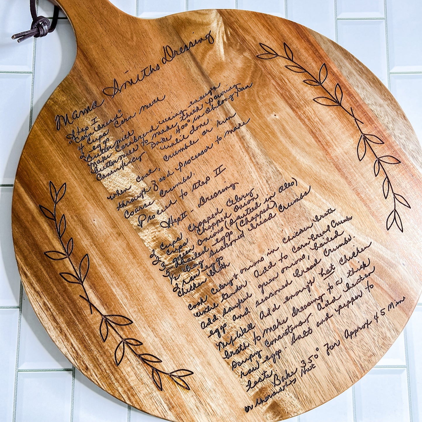 Engraved Recipe Cutting Board