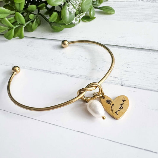Knot Bangle w/ Charm