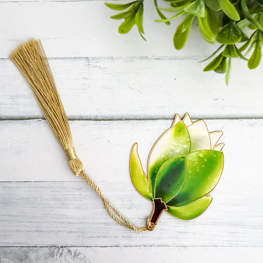 Floral Metal Bookmark with Tassel