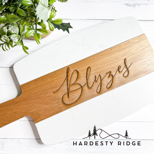 Acacia and Marble Cutting Board