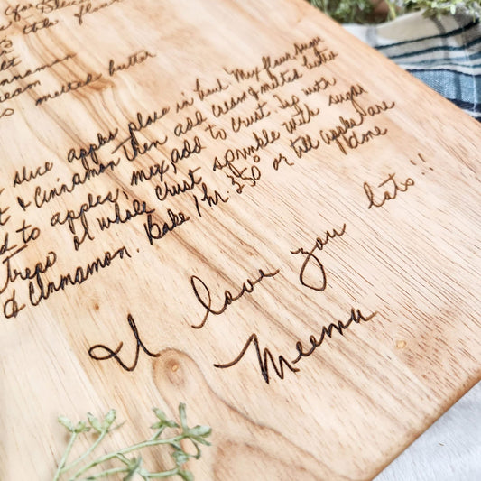 Engraved Recipe Cutting Board