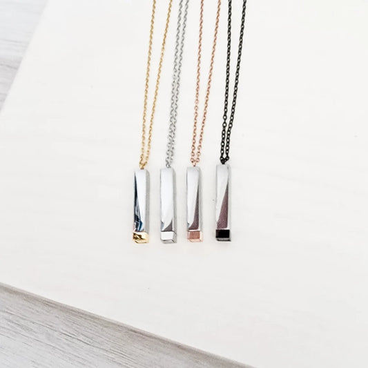 Hidden Message Bar Necklace