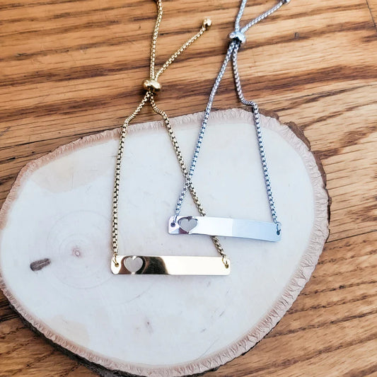 Heart Cutout Bolo Bracelet