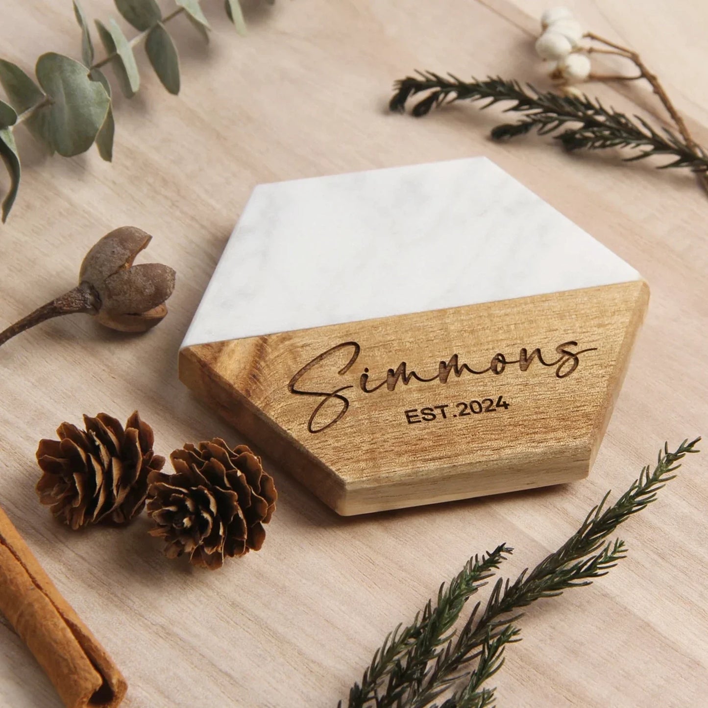 Wood and Marble Coasters